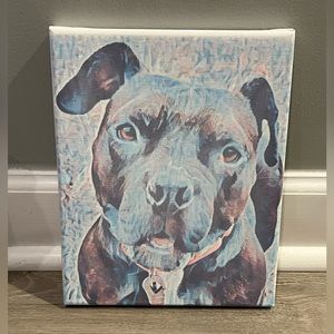 Colorful “Pitty” dog canvas sign
